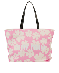 Logo Floral Beach Tote, Canvas, Pink/White, MIT, 3*